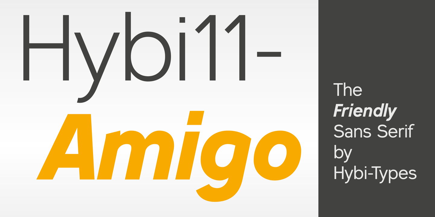 Ejemplo de fuente Hybi11 Amigo Extra Bold Italic